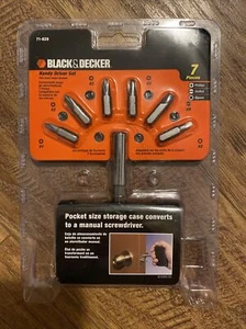 NIB 7 Pc Black & Decker Handy Driver set, 6 screwdriver bits + storage - Picture 1 of 5