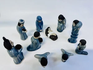 Vintage Keramik asiatische Krippenfiguren 10 Stück Made in Thailand - Bild 1 von 15