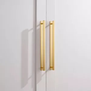 Massive gebürstete Messing Gold sechseckige Schubladengriffe mit Rückplatte - Bild 1 von 7