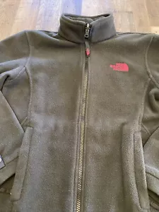 THE NORTH FACE KHUMBU JACKET SZ Youth M 10/12 BLACK PINK FLEECE - Picture 1 of 10