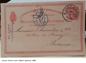 Denmark - 1885 Danish Pre-Stamped Letter Card - Picture 1 of 24