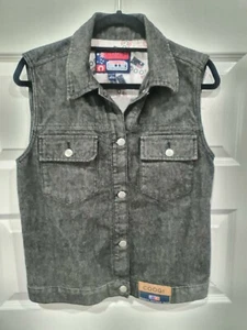 Women's Coogi Denim Vest L large Down Under Blue Black Excellent Condition HTF - Picture 1 of 4