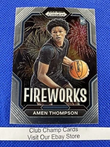 2023 #11 Amen Thompson Panini Prizm Selecciones del draft Fuegos artificiales Inserto Novato RC - Imagen 1 de 2