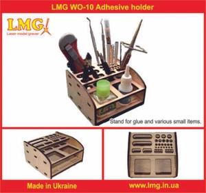 LMG WO-10 Ständer für Kleber und diverse Kleinteile, Regal, Lasermodellgravur - Bild 1 von 6