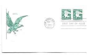 2112 'D' (22c) Non Denominated Eagle coil Farnam, HF, pair FDC - Picture 1 of 1