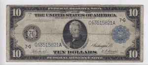 1914 $10 Federal Reserve Note Chicago IL FR#930 G43515821A - Picture 1 of 2
