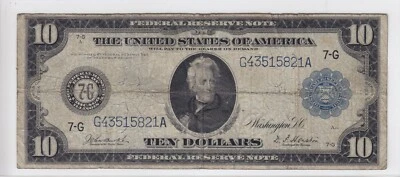 1914 $10 Federal Reserve Note Chicago IL FR#930 G43515821A - Image 1 of 2