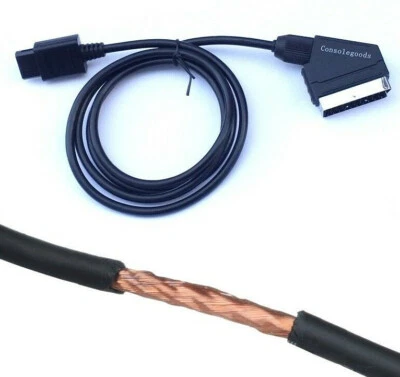 Super Nintendo SNES (PAL) RGB Scart AV TV Cable Lead (screened) Stereo Sound - Image 1 of 4