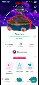 Gigantamax Snorlax (Especial BG Cielos Oscuros) Pokémon Tr@de GO - Imagen 1 de 1
