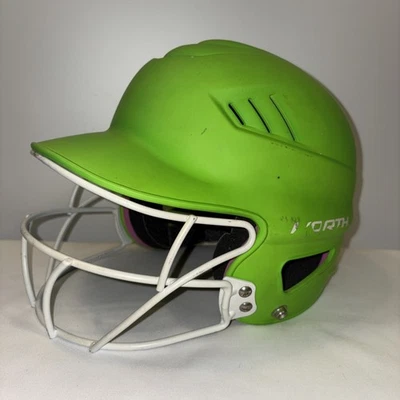 Casco de bateo y escudo facial Worth Fastpitch 60 mph tamaño 6 1/2”-7 1/2” WBH-R1 verde Foto 1 de 4