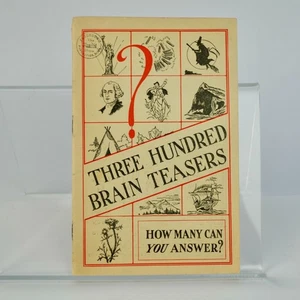 Three Hundred Brain Teasers Booklet Vintage - Picture 1 of 2