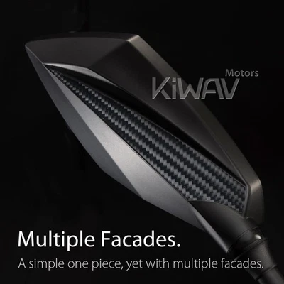 Motorcycle Mirrors Deus Black and Carbon Wider Vision for BMW R nine T - Изображение 1 из 4