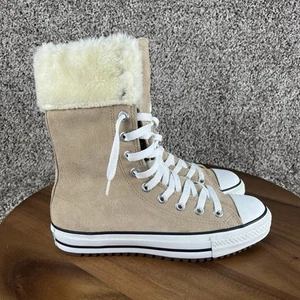 Scarpe Converse Chuck Taylor donna taglia 7 / uomo 5 sneakers polsino pelliccia scamosciata marrone - Foto 1 di 10