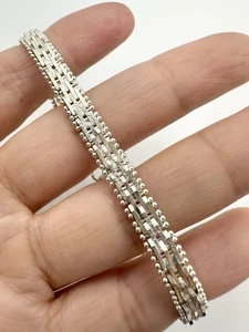 925 Italien Sterlingsilber Chevron geflochten Kette Armband 7" - Bild 1 von 6