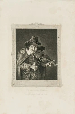 A. PAYNE (1812-1902), Der wandernde Musikant, Sst. Romantik Berufsleben 1800-184 - Bild 1 von 4