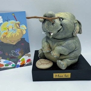 Asiatischer Elefant Q Version Harz Tier Himmelskörper Modell Statue 10,5*8,5*9,5CM - Bild 1 von 5