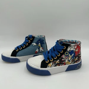 Sonic The Hedgehog Sneakers Sega Ground Up Size 11 Youth High Top Lace Up - Picture 1 of 10