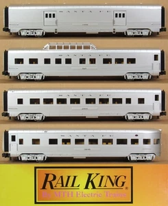 MTH Railking 30-67703 Santa Fe 60' 4-Car Passenger Car Set NIB * - Picture 1 of 7