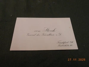 original Visitenkarte General der Kavallerie "von Storch" Frankfurt ca. 1910 - Picture 1 of 2