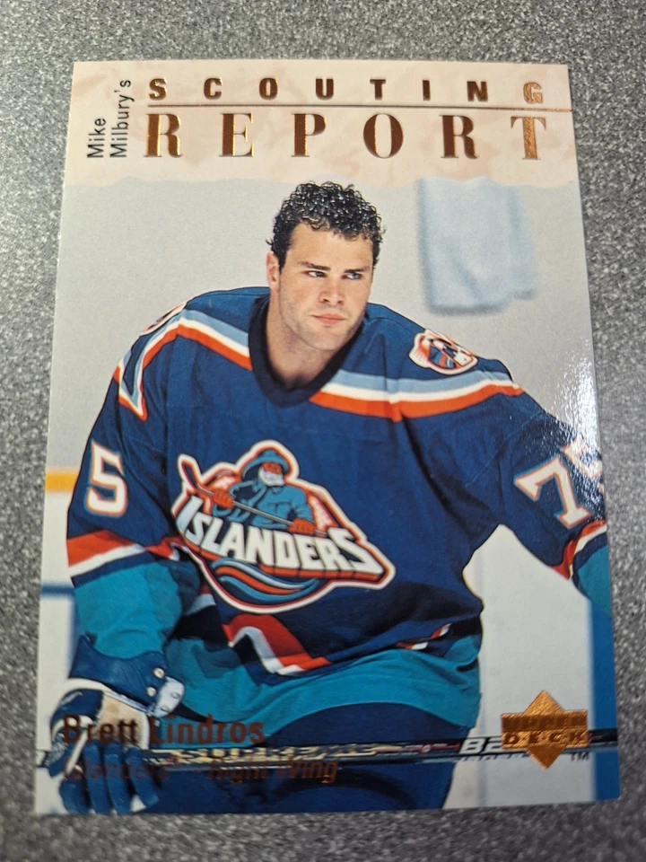 1995-96 Upper Deck - Mike Milbury's Scouting Report Brett Lindros #257 B875 - Image 1 of 2