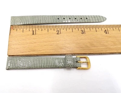 Pulseira de relógio NOS Speidel 12mm/R couro verde croco fivela Y 318-430 (B205) - Imagem 1 de 3