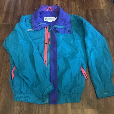 Columbia Vintage Bugaboo Jacket MENS S Oversize Radial Sleeve purple turquoise - Image 1 of 4