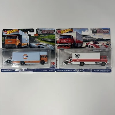 NEW Hot Wheels Premium Team Transport Gulf Porsche 917 LH & Fleet Flyer   🆓📦 - Image 1 of 4