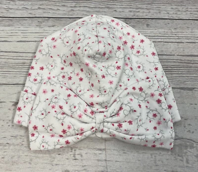 Sombrero Kissy Kissy Tallos Plateados Rosa Estampado de Flores 100% Algodón Pima Talla Pequeña Nuevo con Etiquetas Foto 1 de 4