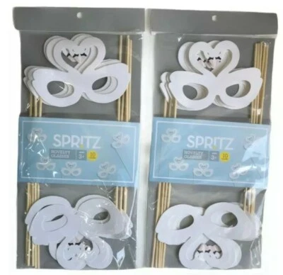 2 Pack of 10 Count Spritz Swan Princess Masquerade Novelty Glasses Party Favor  - Image 1 of 2