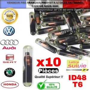 Transponder Schlüsselchip Rohlingglas ID48 T6 VW AUDI SKODA SEAT HONDA + - Bild 1 von 9
