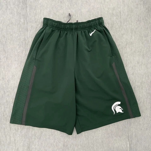 Michigan State Spartans Shorts Adult Medium Green Nike NCAA Football Logo Mens M Cover