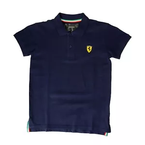 Scuderia Ferrari Kid "Instit Piquet Scudetto SS" Blue Polo Shirt 9/10 Years - Picture 1 of 4