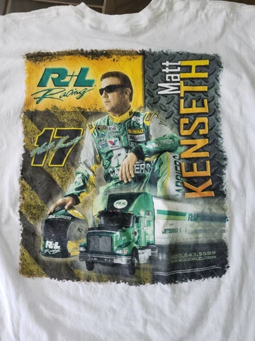 Vintage Matt Kenseth Nascar TShirt Men's Size XLARGE White Double Sided Cover