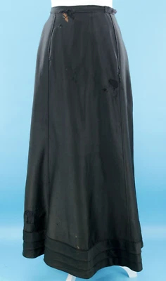Falda de Colección Para Mujer Antigua Eduardiana de Finales del siglo XIX Negra Mezcla de Lana o Lana XXS/XS Foto 1 de 4