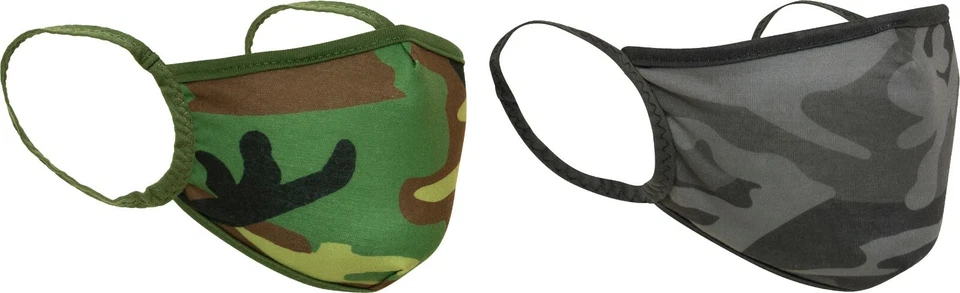Camouflage Reusable Face Mask 3 Layer Flexible Soft Durable Face Cover - Image 1 of 1