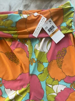Pantalones de natación Trina Turk para mujer talla pequeña naranja floral cintura plegable Foto 1 de 4