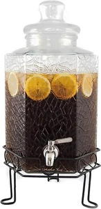 Redfern 2,5 Gallonen 10L Großer Glas Getränkespender Edelstahl Zapfen & Ständer - Bild 1 von 4