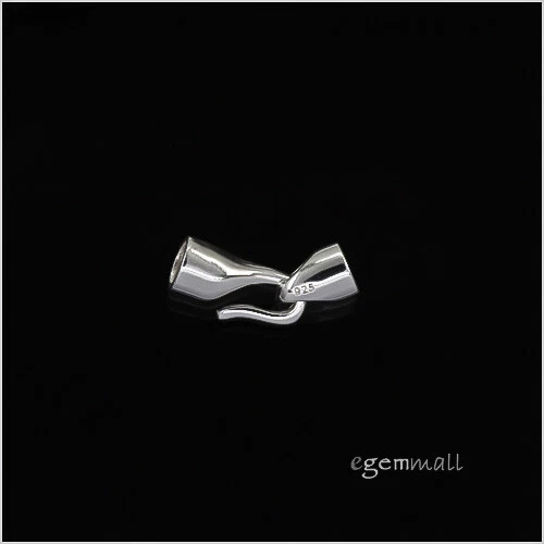 Extremo de cordón de cierre de gancho y ojo de plata esterlina para cordón de cuero de 3 mm #97691 Foto 1 de 1