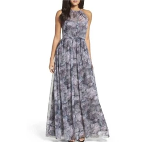 NEW AMSALE TAMARA GATHERED GOWN DRESS GRAY SIZE 10 - Picture 1 of 17