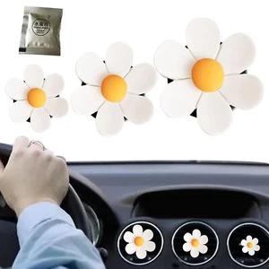 3pcs Car Flower Air Freshener Cute Daisy Flower Vent Clip Car Accessories Decor - Picture 1 of 12