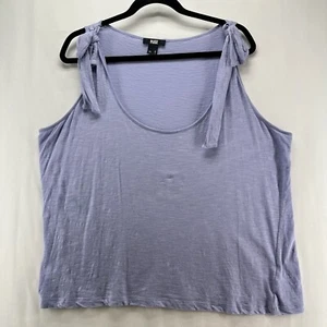 PAIGE Tank Top Womens Sz XL Slub Jersey Tie Strap Sleeveless Cotton Modal Purple - Picture 1 of 11