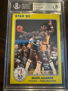 MARK AGUIRRE #3 1985 STAR 5X7 COURT KINGS SIGN AUTO CARD MAVS BGS - Picture 1 of 1