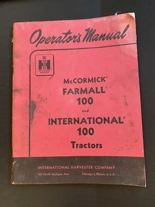 IH Farmall Mccormick International 100 Owners Manual - Picture 1 of 3