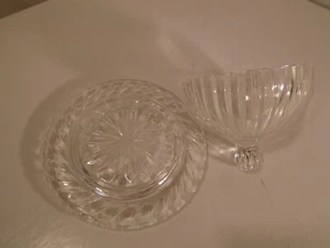 Covered Butter Dish Clear Glass Dome Topped Cover. 6" round 5" tall. Excellent - Picture 1 of 3
