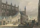LÜBECK - Ansicht des Rathauses - Poppel /Kurz - kolorierter Stahlstich 1848