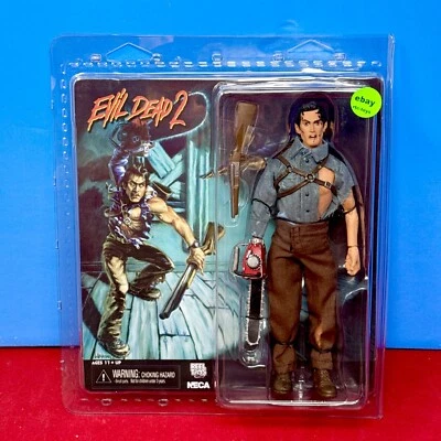 Neca Evil Dead 2 Hero Ash 复古布密封 8 英寸可动人偶全新 2014 — 第 1/4 张图片