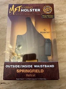 Mission First HYBRID LEATHER/BOLTARON OWB/IWB For Hellcat Model#H4-SFD-2-BR1 - Picture 1 of 5