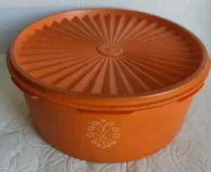 Vintage Tupperware Orange Canister Container #1204 w/Servalier Lid #1205 B - Picture 1 of 10