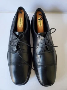 CLARKS XL Extra Light Size 12 M Black Leather Cap Toe Lace Up Oxfords - Picture 1 of 12