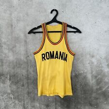 RARE 1970s OLYMPIC GAMES ROMANIA NATIONAL TEAM SHIRT VINTAGE THANK TOP JERSEY